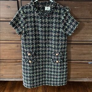 Tuckernuck Jackie Black/Pink/Green Dress Medium EUC